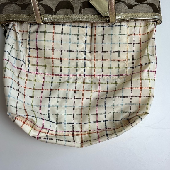 Coach Brown and Gold Signature Tote Bag 18798E Carry All - Picture 4 of 11